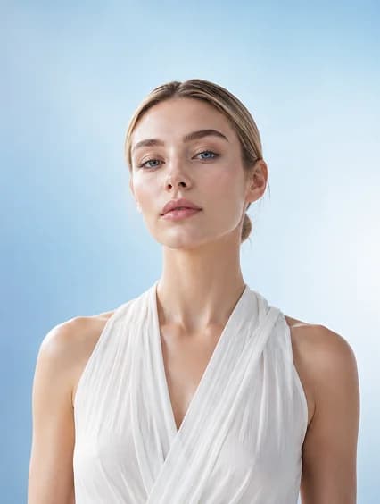 A woman in white